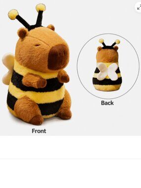New LARGE Capybara Plush Bumble Bee Costume Anime Stuffed Animal Pillow Toy Doll